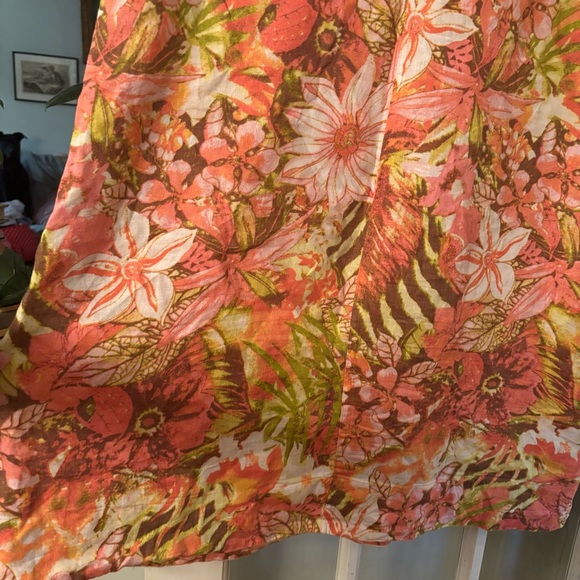 Floral Linen Sleeveless Dress - Multicolor - Picture 7 of 7